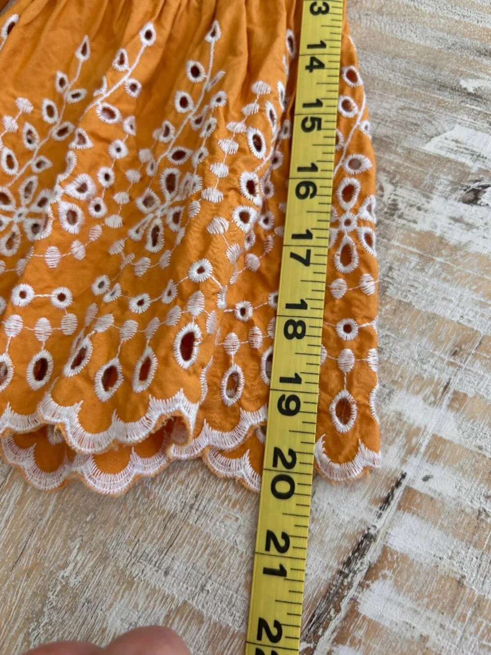 J. Crew Marigold Orange Yellow Eyelet Bell Sleeves Embroidered Dress Sz Small